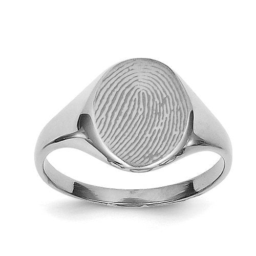 Custom Women's Fingerprint Oval Signet Ring Jewelry