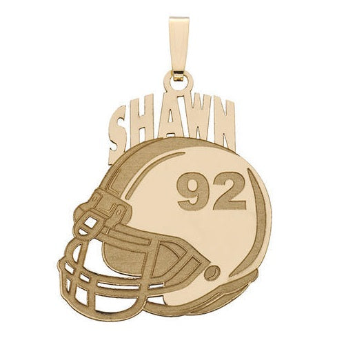 Custom Football Helmet Pendant w/ Name & Number Jewelry
