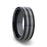 BETA Ceramic Ring with Tungsten Inlay With Flat Brushed Edges - 8 mm