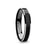 VALENCIA Women's Black Tungsten Ring with Polished Finish and White Tungsten Bevels - 4 mm
