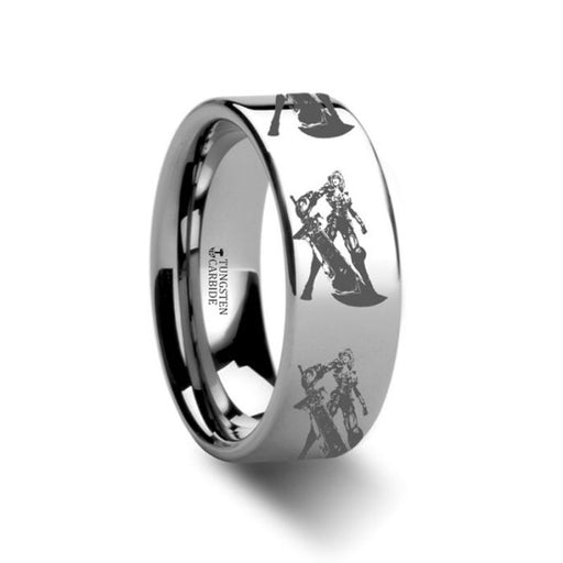 Riven The Exile Tungsten Engraved Ring League of Legends Jewelry - 4mm - 12mm