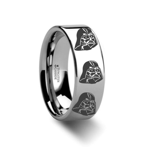Darth Vader Star Wars Polished Tungsten Engraved Ring Jewelry - 4mm - 12mm