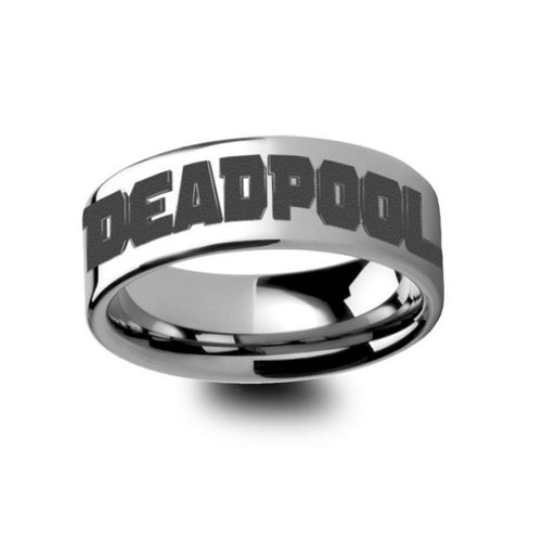 Deadpool Title Mercenary Super Hero Movie Tungsten Engraved Ring Jewelry - 4mm - 12mm