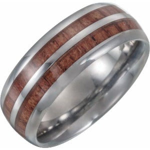 Tungsten Band with Wood Inlay TAR51905 - 8 mm