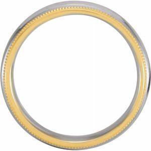 18K Yellow & Platinum Grooved Band with Milgrain 50168 - 6 mm