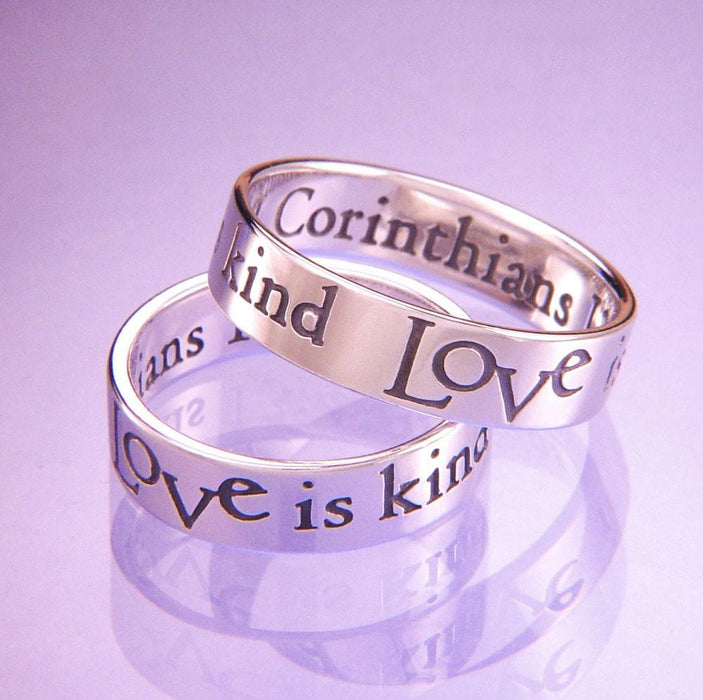 English: Love Is Patient - 1 Corinthians 13 Ring