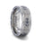 COURAGEOUS Brushed Center Titanium Men's Wedding Band With Double Grooved Polished Edges And Black Diamond Settings - 8mm