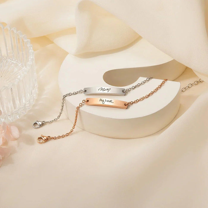 Custom Handwriting Large Bar Bracelet-Jewelry-Anavia-Afterlife Essentials