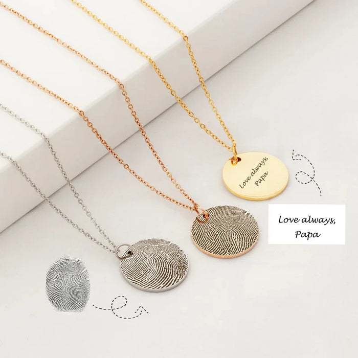 Round Fingerprint Memorial Necklace-Jewelry-Anavia-Afterlife Essentials