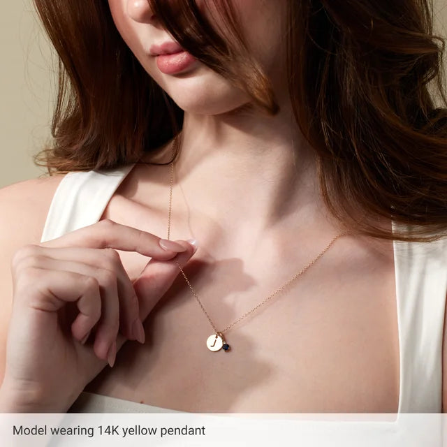 Initial 10 mm Disc 16-18" Necklace or Pendant 87101