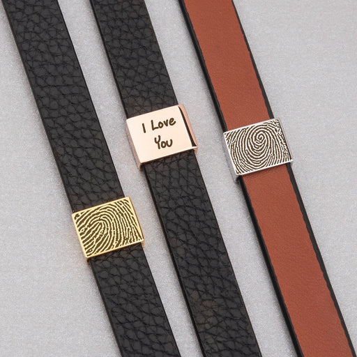 Fingerprint Leather Bracelet-Jewelry-Anavia-Afterlife Essentials