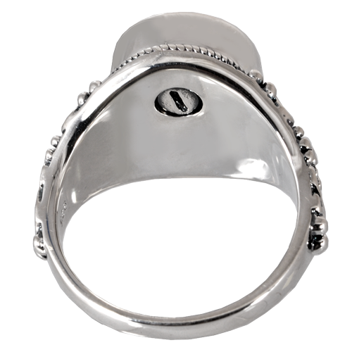 Personalized Antique Round Ring Cremation Jewelry