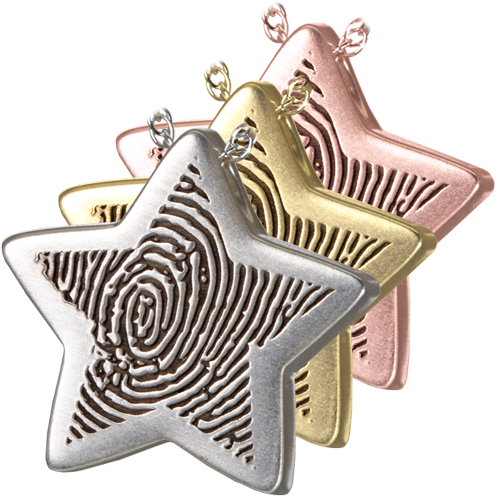 Slide Star Fingerprint Pendant Jewelry