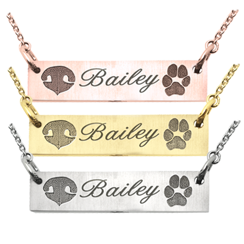 Personalized Bar Pendant Horizontal- Flat Memorial Jewelry