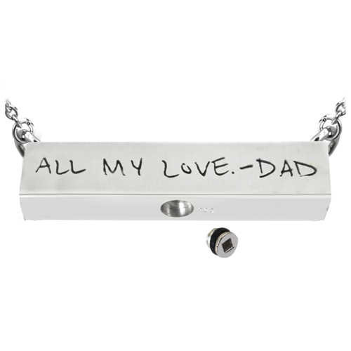 Personalized Bar Pendant Horizontal- Chamber Memorial Jewelry