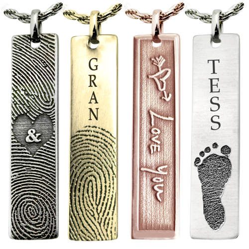 Personalized Bar Pendant Vertical- Flat Memorial Jewelry