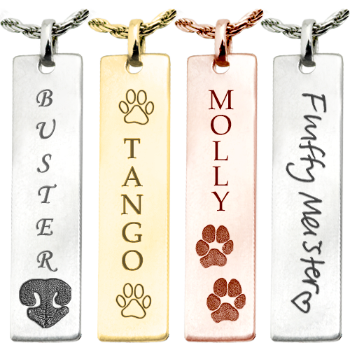 Personalized Bar Pendant Vertical- Flat Memorial Jewelry