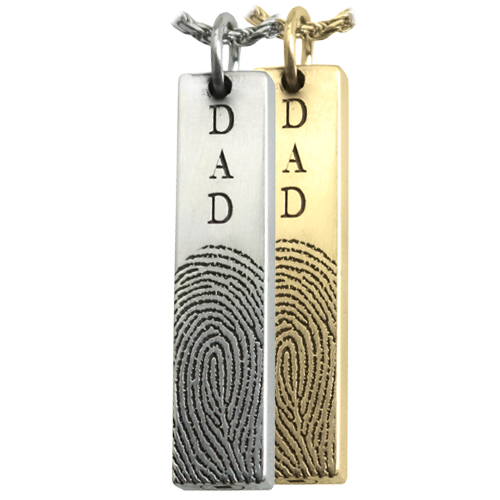 Personalized Bar Pendant Vertical- Flat Memorial Jewelry