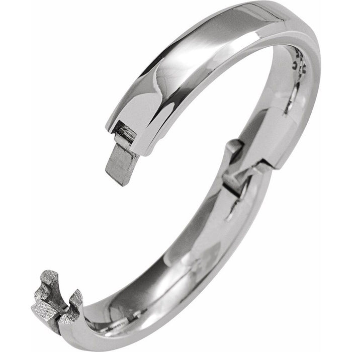 Sterling Silver Cliq ring with a small diamond on a white background-open-Tender Essentials-Stuller