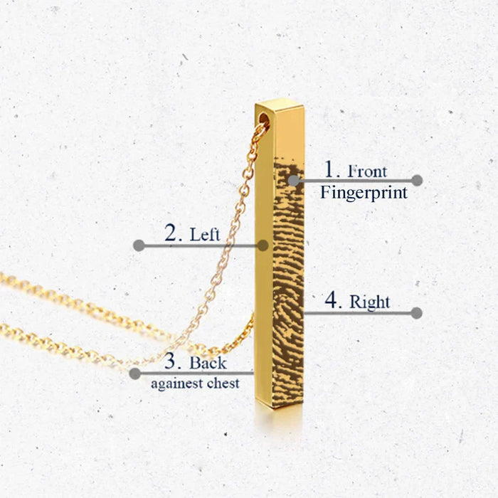 4-Sided Bar Fingerprint Memorial Necklace-Jewelry-Anavia-Afterlife Essentials