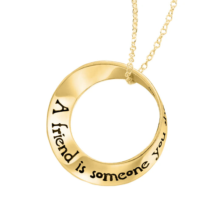 A Friend is Someone You Share the Path With - African Proverb 14K Gold Necklace