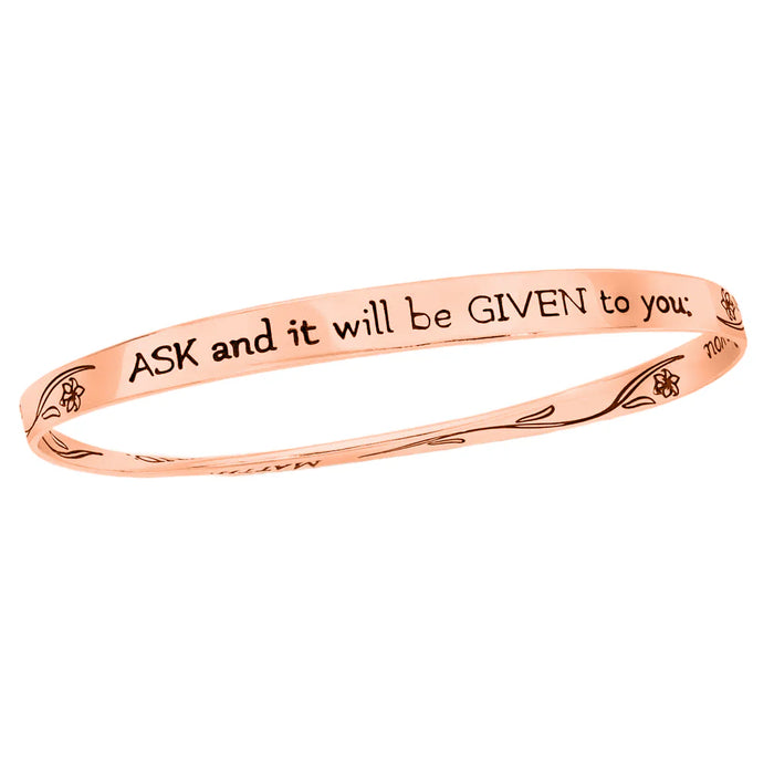 Ask and it will be given... Gospel of Matthew 14K Gold Bracelet