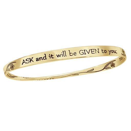 Ask and it will be given... Gospel of Matthew 14K Gold Bracelet