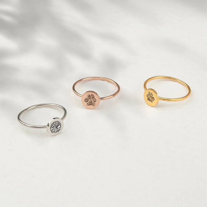 Personalized Paw Print/ Nose Print Pet Ring-Jewelry-Anavia-Afterlife Essentials