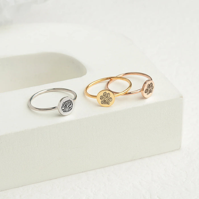 Personalized Paw Print/ Nose Print Pet Ring-Jewelry-Anavia-Afterlife Essentials