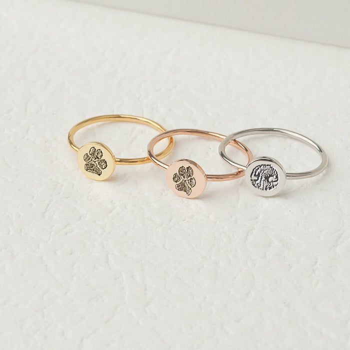 Personalized Paw Print/ Nose Print Pet Ring-Jewelry-Anavia-Afterlife Essentials