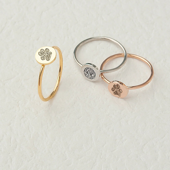 Personalized Paw Print/ Nose Print Pet Ring-Jewelry-Anavia-Afterlife Essentials