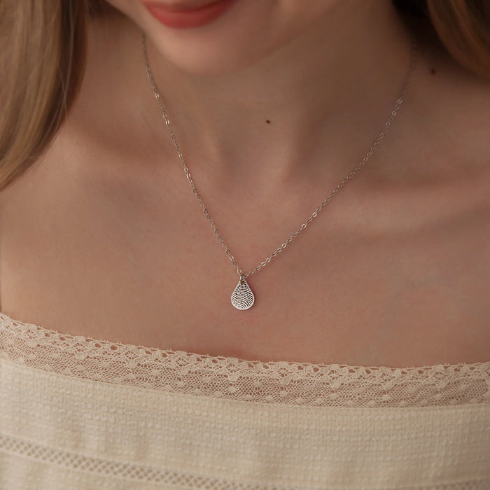 Teardrop Fingerprint Memorial Necklace-Jewelry-Anavia-Afterlife Essentials