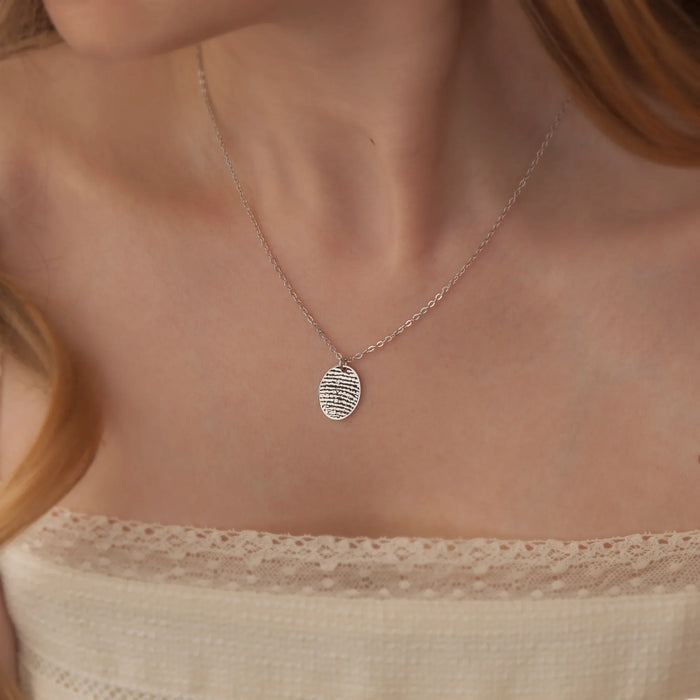 Oval Fingerprint Memorial Necklace-Jewelry-Anavia-Afterlife Essentials
