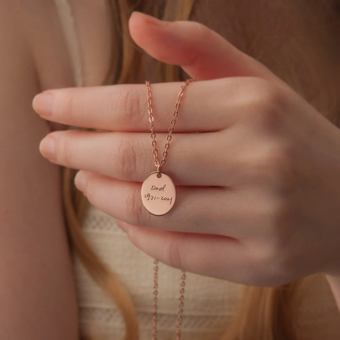 Oval Fingerprint Memorial Necklace-Jewelry-Anavia-Afterlife Essentials