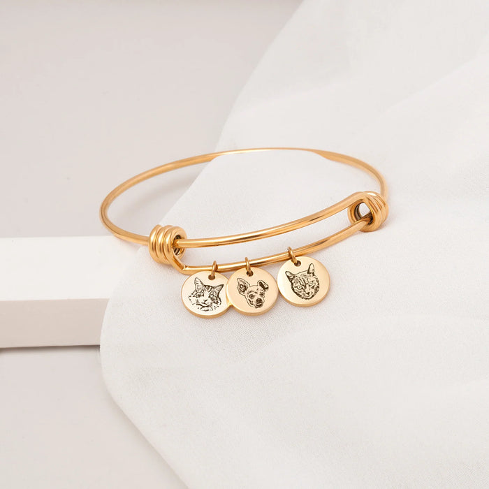 Custom Pet Portrait Charm Adjustable Bracelet-Jewelry-Anavia-Afterlife Essentials