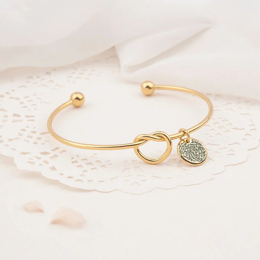 Custom Fingerprint Charm Memorial Bangle Bracelet-Jewelry-Anavia-Afterlife Essentials