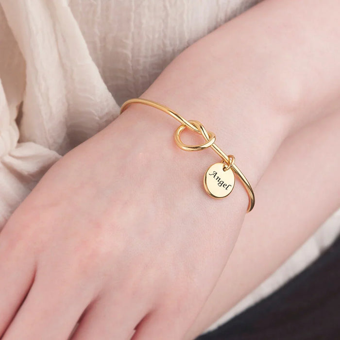 Custom Fingerprint Charm Memorial Bangle Bracelet-Jewelry-Anavia-Afterlife Essentials