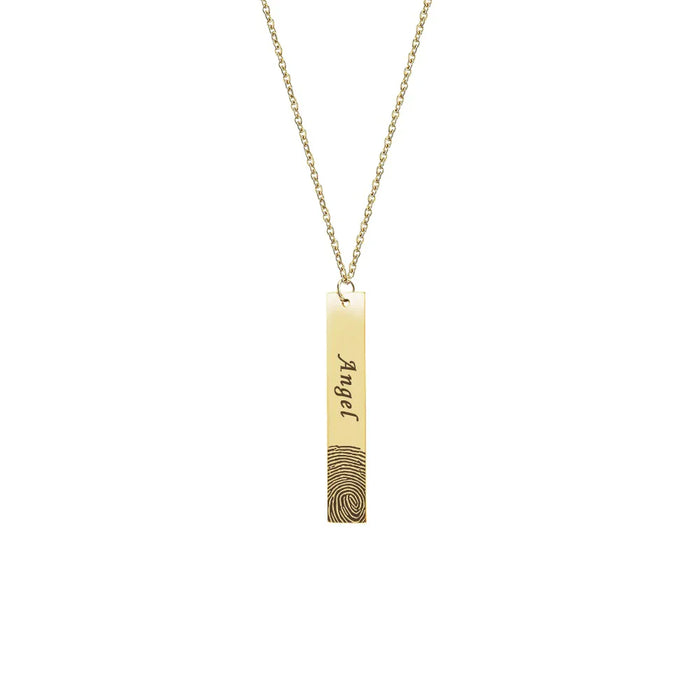 Vertical Bar Fingerprint Memorial Necklace-Jewelry-Anavia-Afterlife Essentials