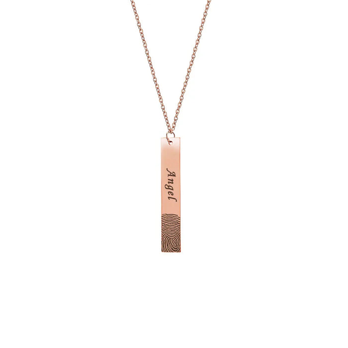 Vertical Bar Fingerprint Memorial Necklace-Jewelry-Anavia-Afterlife Essentials