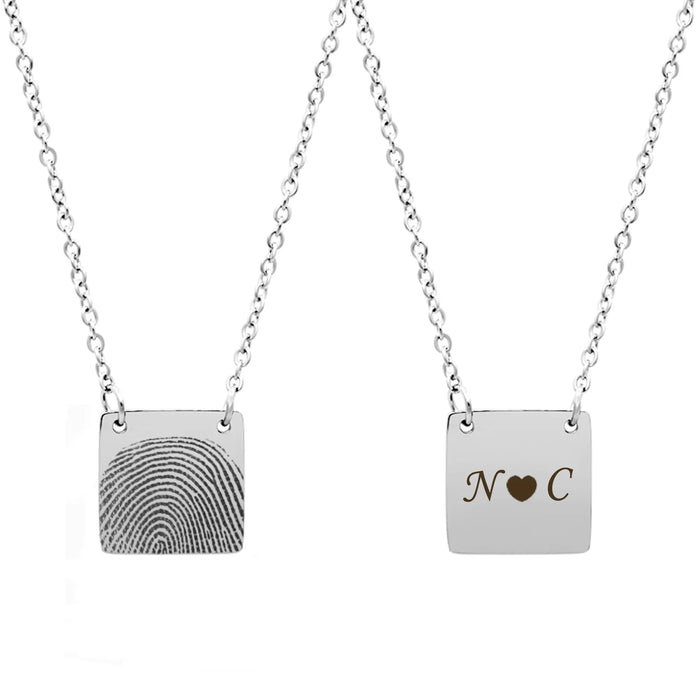 Square Fingerprint Memorial Necklace-Jewelry-Anavia-Afterlife Essentials