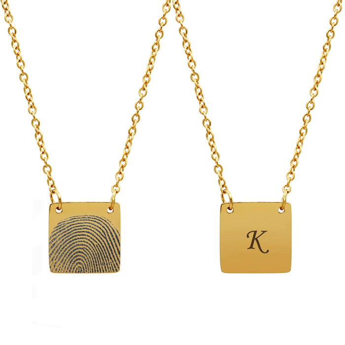 Square Fingerprint Memorial Necklace-Jewelry-Anavia-Afterlife Essentials