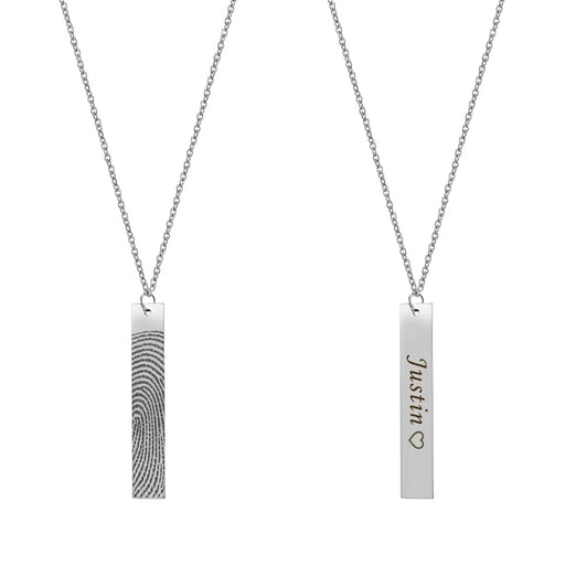 Bar Fingerprint Memorial Necklace-Jewelry-Anavia-Afterlife Essentials