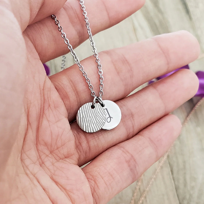 2 Mini Disc Fingerprint Memorial Necklace-Jewelry-Anavia-Afterlife Essentials