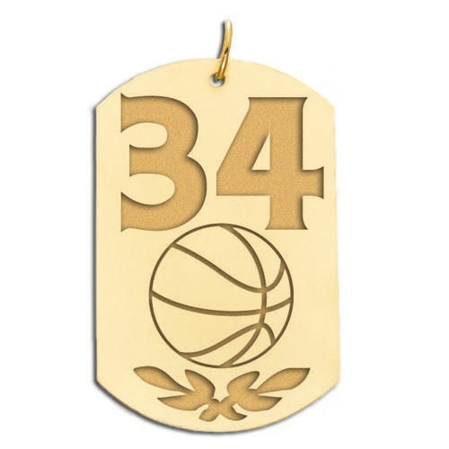 Personalized Basketball Number Dog Tag Pendant Jewelry