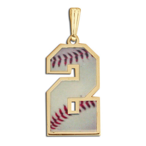 Baseball Color Enameled Single Number Pendant or Charm Jewelry