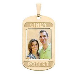 Dog Tag w/ 2 Names Etched Jewelry