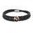 Photo Engraved Black Leather Rope Bracelet w/ Round Charm Jewelry