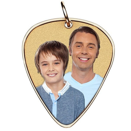 Photo Engraved Guitar Pick Shaped Pendant Jewelry