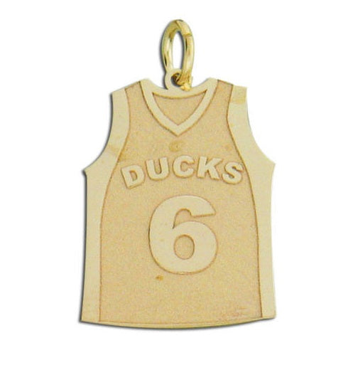 Basketball Jersey Pendant w/ Name & Number Jewelry