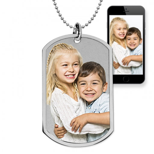 Stainless Steel Photo Dog Tag Photo Pendant with Chain Jewelry